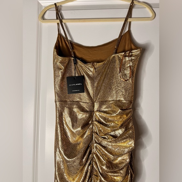 Gold Rubi Cowl Neck Cocktail Dress - Picture 6 of 10